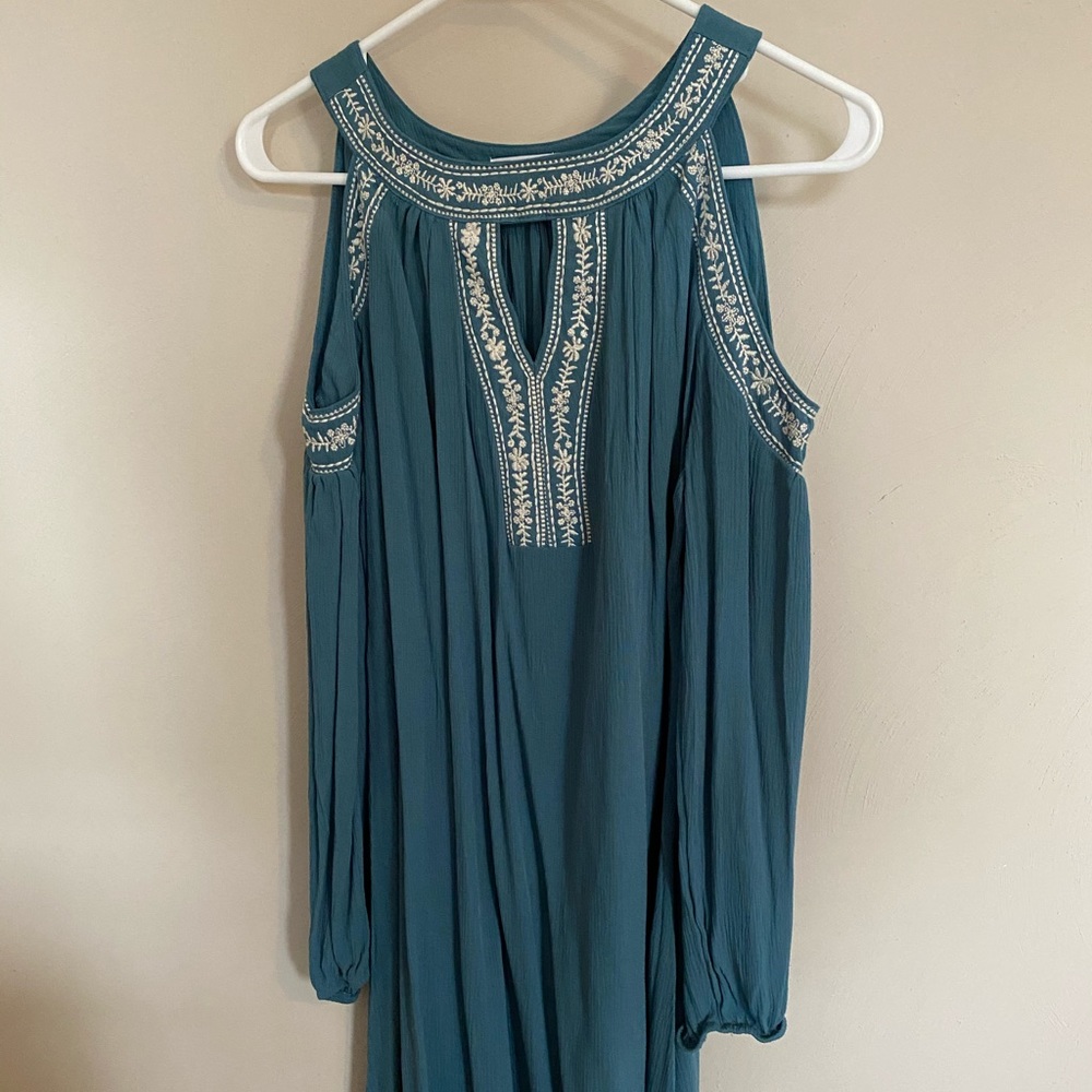 cut off shoulder dress